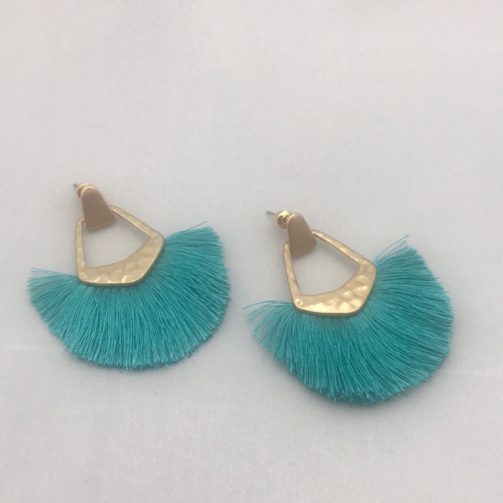 Metal and thread earrings